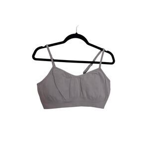 Athleta Trophy Seamless Bralette Womens Large Lavender Purple Ribbed Strappy Bra
